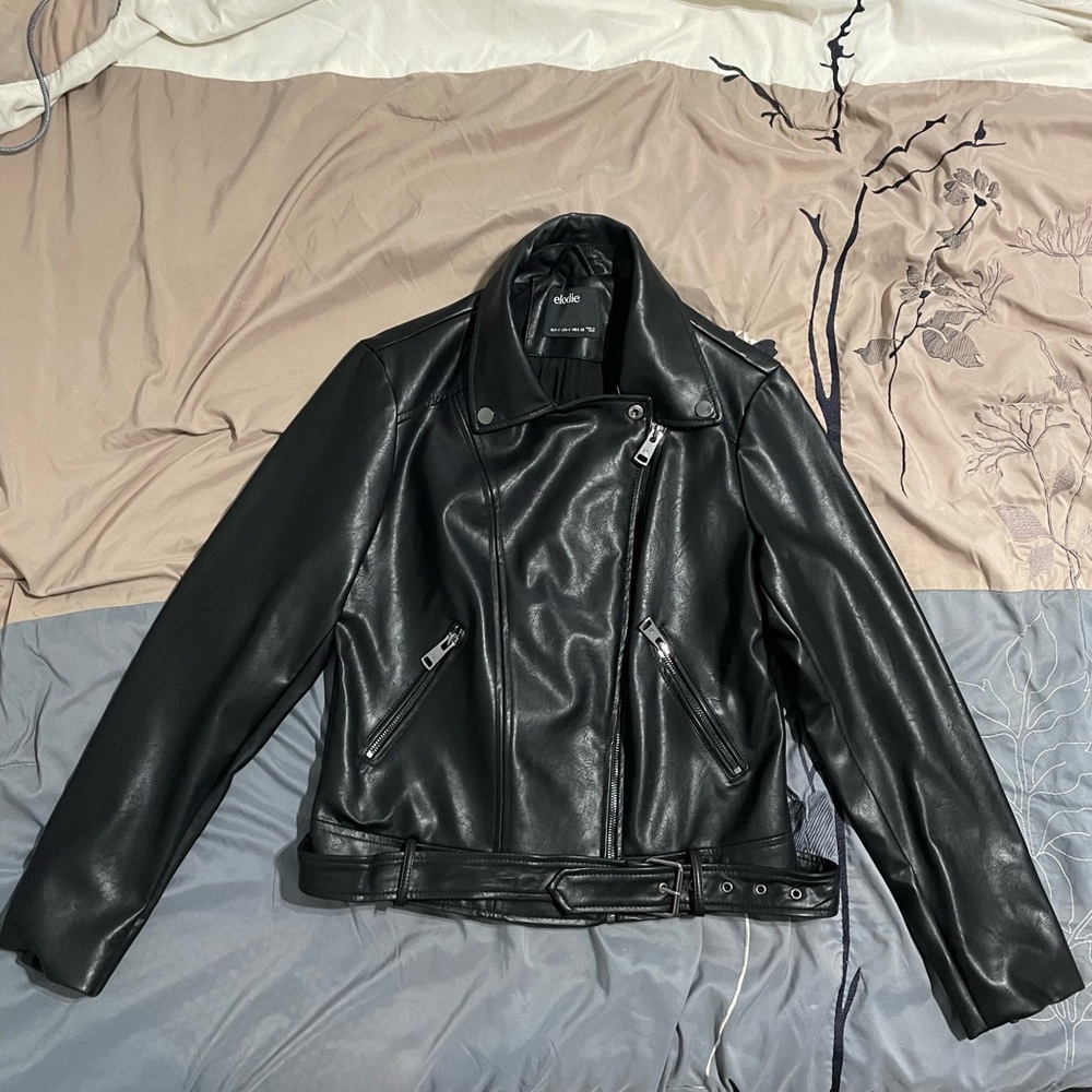 Elodie Faux Leather Moto Jacket